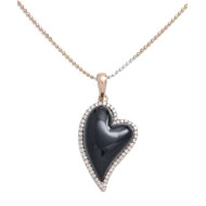 Diamond and Onyx Heart with Chain