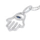 Blue Sapphire Eye & Hand Pendant with Chain