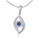 Diamond & Blue Sapphire Eye Pendant with Chain