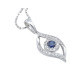 Diamond & Blue Sapphire Eye Pendant with Chain