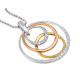 Diamond with 3 Colors Gold Pendant with Chain