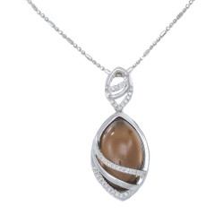 Diamond & Smoky Quartz with Chain Diamond & Smoky Quartz with Chain