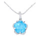 Star Blue Topaz Pendant with Chain