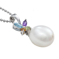Multicolored Stone & Pearl with Chain Multicolored Stone & Pearl with Chain