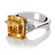 Cushion Shape Fancy Yellow Diamond Ring CAJ001