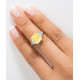 Cushion Shape Fancy Yellow Diamond Ring CAJ001