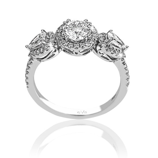 Astonished sparkling white engagement ring