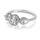 Astonished Engagement Diamond Ring with pear in center-white