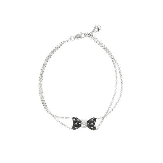 Black & White Diamond Ribbon Bracelet