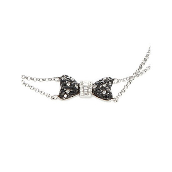 Black & White Diamond Ribbon Bracelet