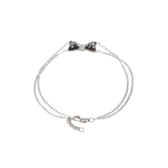 Black & White Diamond Ribbon Bracelet