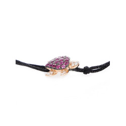 Diamond with Ruby Turtle Bracelet
