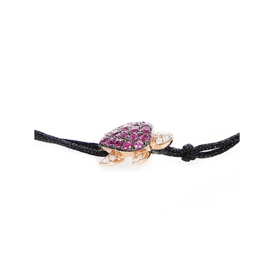 Diamond with Ruby Turtle Bracelet