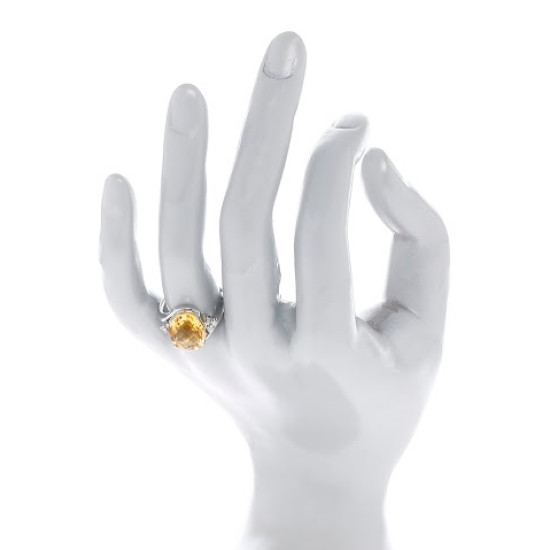 Diamond & Yellow Topaz Ring