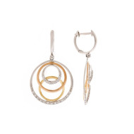 Diamond with 3 Colors Gold Earring