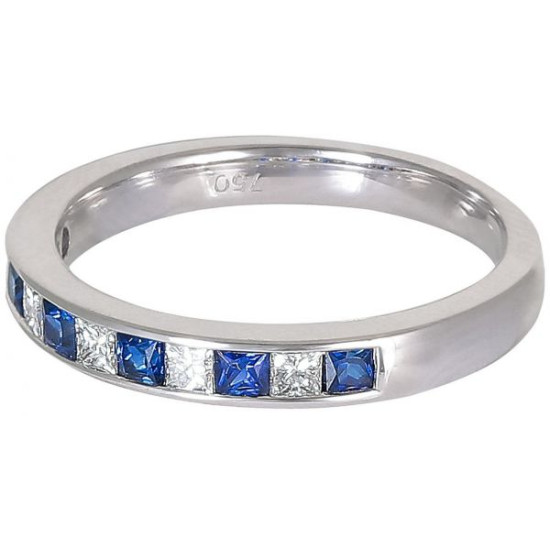 Princess cut Sapphire-Channel setting