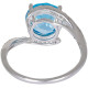 Round Blue Topaz Diamond Ring