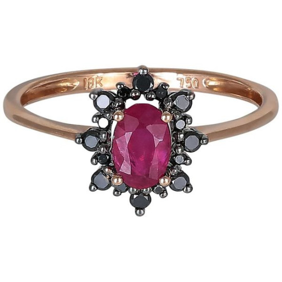 Oval Ruby Diamond Ring