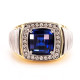 Two Tone Men's Sapphire Ring - B16941