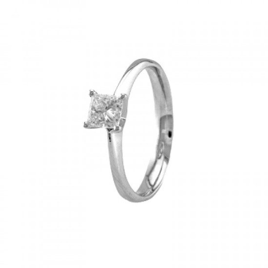 Four Prongs Princess Cut Engagement Ring