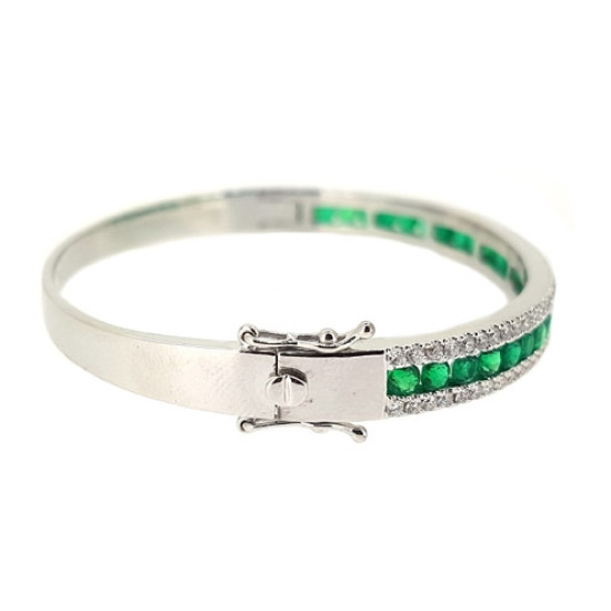 Emeralds diamond bangle