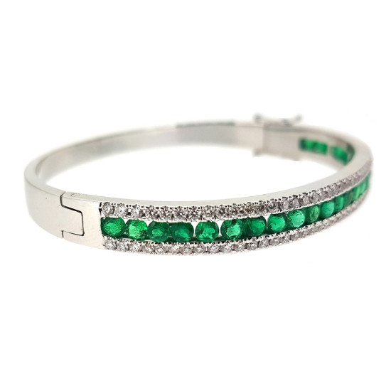 Emeralds diamond bangle