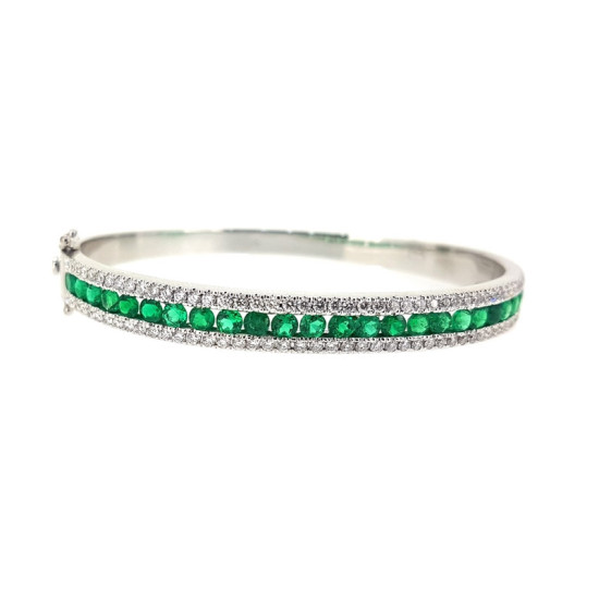 Emeralds diamond bangle