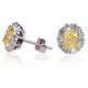 Oval Fancy Yellow Diamond Earrings - B17466