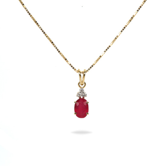 Ruby with diamond necklace