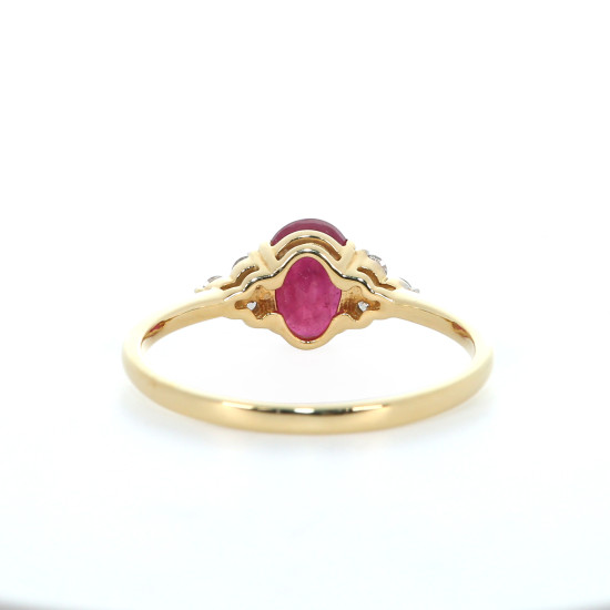 Oval  Shape Ruby and Diamond Ring