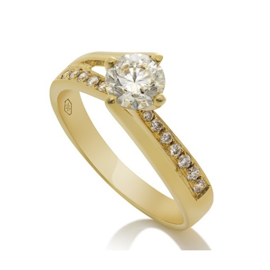 Twister Solitaire Ring