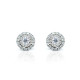 Round Cut Double Pave Studs Diamond Earring
