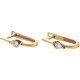 Yellow Gold Genuine Diamond Hoop Earrings - B07360