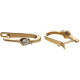 Yellow Gold Genuine Diamond Hoop Earrings - B07360
