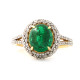 Emerald Diamond Domed Ring