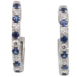 Sapphire and Diamond Hoop Earring - B08696 Sapphire and Diamond Hoop Earring - B08696