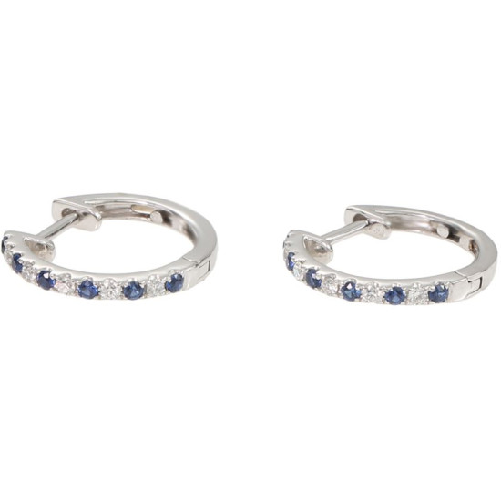 Sapphire and Diamond Hoop Earring - B08696 Sapphire and Diamond Hoop Earring - B08696