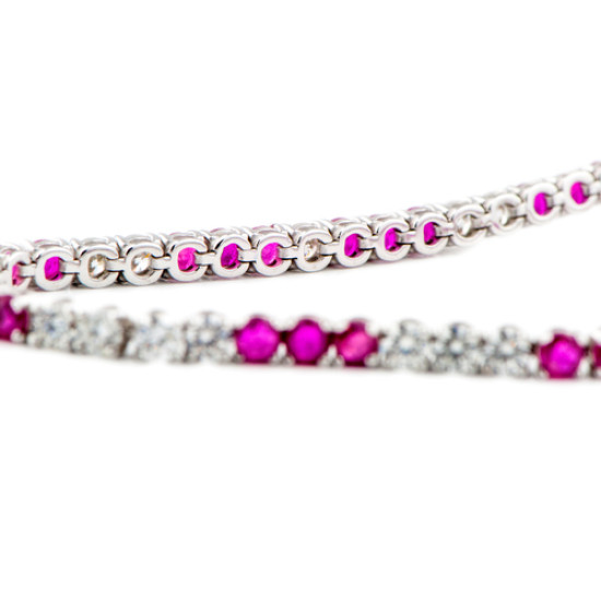 Ruby and diamond Tennis Bracelet-B10640