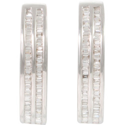 Baguette Diamond Hoop Earrings - B10913 Baguette Diamond Hoop Earrings - B10913