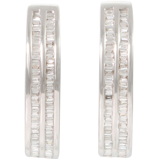 Baguette Diamond Hoop Earrings - B10913