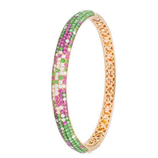 Multi-Gems Diamond Bangle-B11051 Multi-Gems Diamond Bangle-B11051