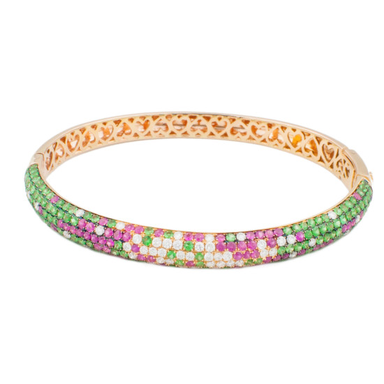 Multi-Gems Diamond Bangle-B11051 Multi-Gems Diamond Bangle-B11051