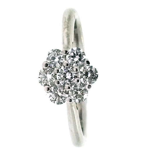 White Sunflower diamond ring