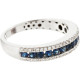 Vibrant blue sapphires and brilliant pavé diamond Set Ring - B13665