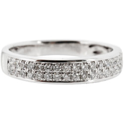 Cathedral Double Row Pave Diamond Ring - B13674 Cathedral Double Row Pave Diamond Ring - B13674
