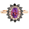 Amethyst with Black Diamond Ring - B13695