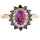 Amethyst with Black Diamond Ring - B13695