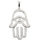 Fatima hand with Eye shaped Diamond Pendant - B13703