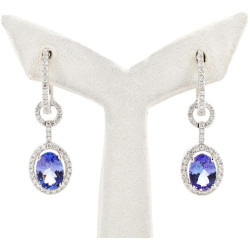 Tanzanite and Diamond Halo Earrings - B13719