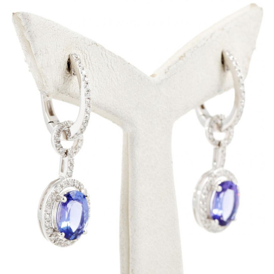 Tanzanite and Diamond Halo Earrings - B13719